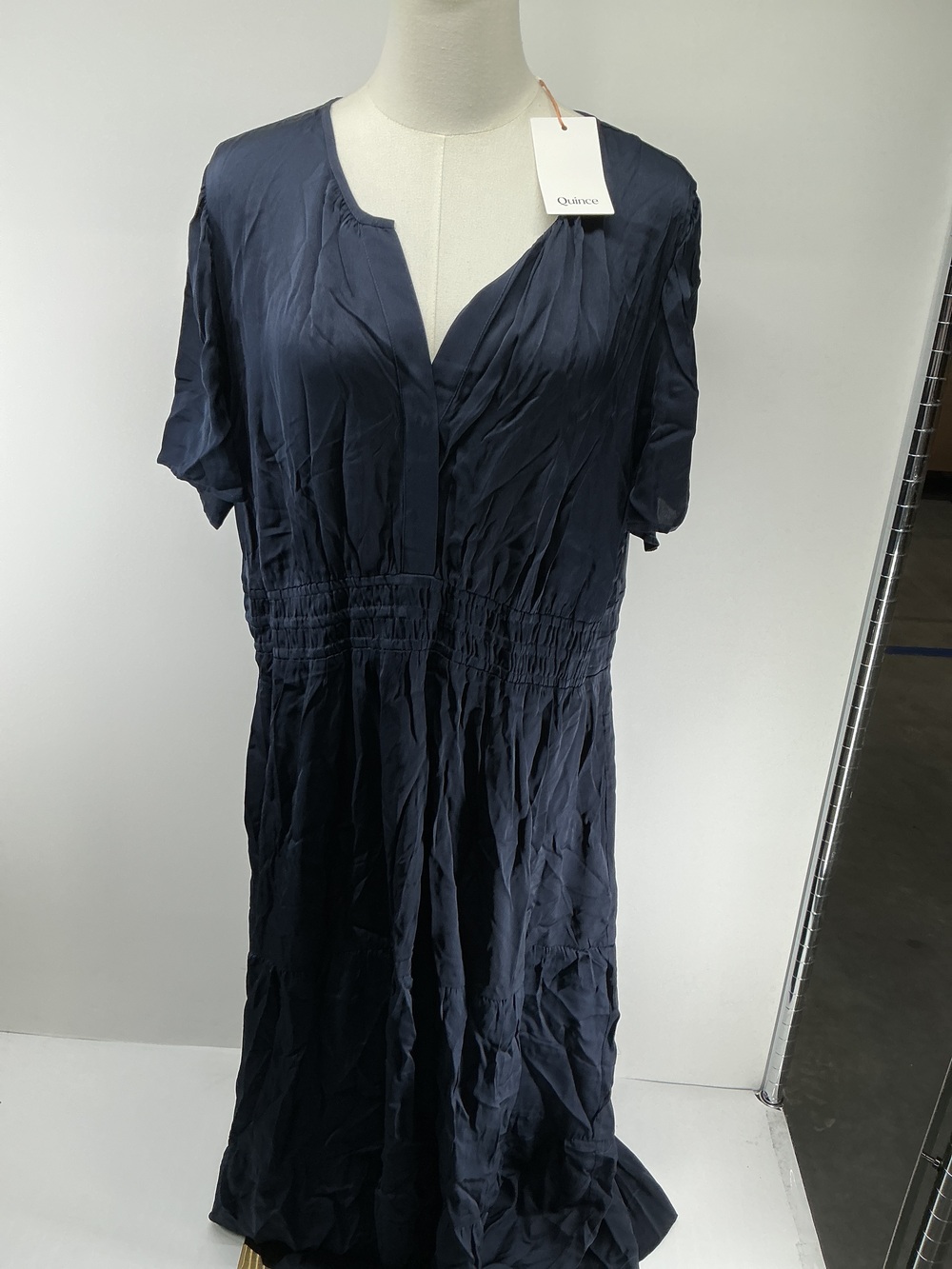 Washable Stretch Silk Tiered Maxi Dress